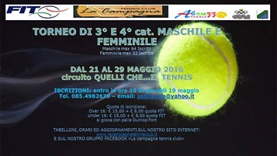 Torneo di tennis di 3° e 4° categoria TC La Campagna