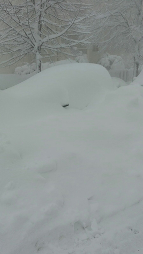 auto sommersa da neve