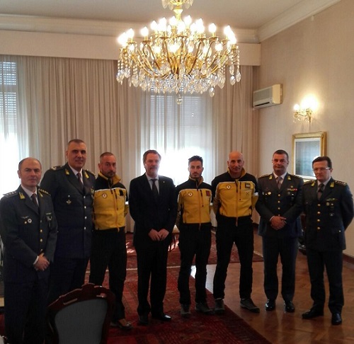 Pescara, il Prefetto incontra i militari del Soccorso Alpino della Guardia di Finanza