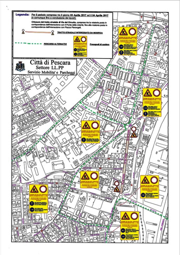 mappa lavori via del circuito