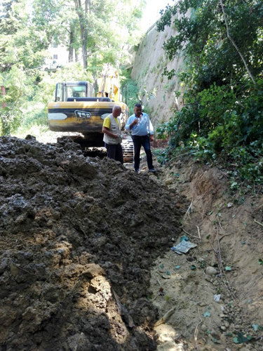 lavori di sistemazione della rete fognante a ridosso di via Ciampoli