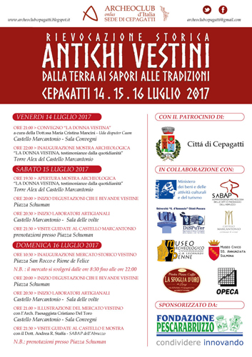 programma antichi vestini 2017