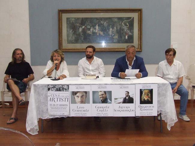 presentazione a cena con gli artisti