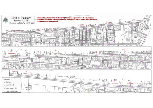 Pescara, barriere antiterrorismo: dove saranno collocate?