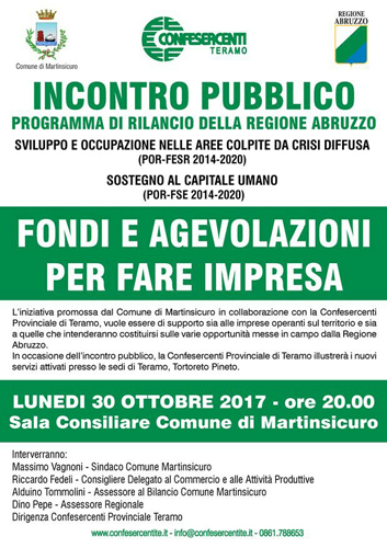 Fondi e agevolazioni per fare impresa locandina