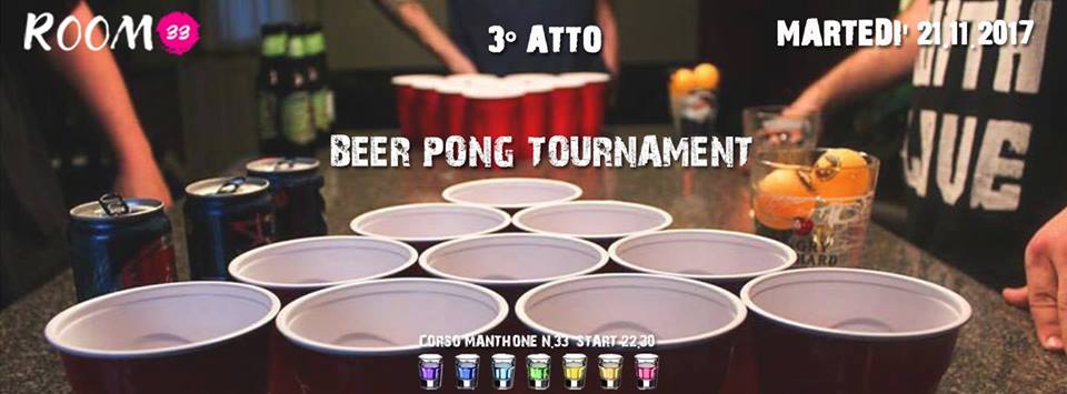 Beer Pong Tournament martedì 21 novembre al Room33 di Pescara