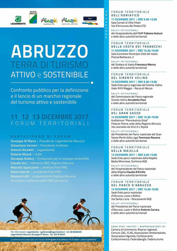 ABRUZZO TERRA DEL TURISMO ATTIVO E SOSTENIBILE locandina