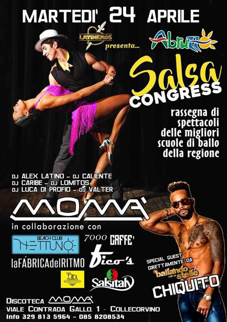 Salsa Congress 2018 il 24 aprile alla discoteca Momà