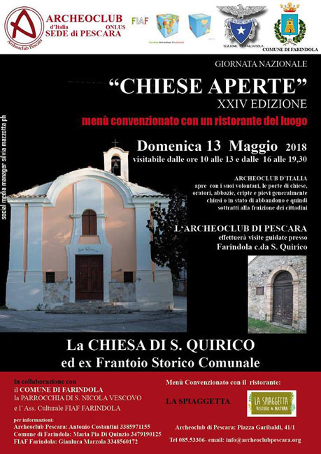 chiese aperte Farindola 12 maggio 2018