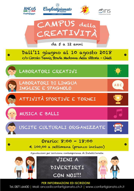 manifesto campus estivo 2018 Chieti