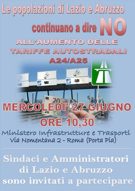 aumento autostradale manifestazione Roma