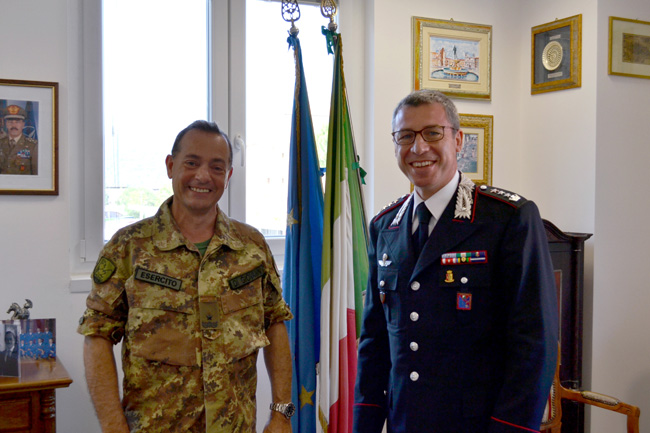 Generale Di Giovanni riceve Col. Santantonio, nuovo Comandante provinciale dei Carabinieri L’Aquila