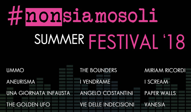 Serata solidarietà Pescara #Nonsiamosoli Summer Festival 2018