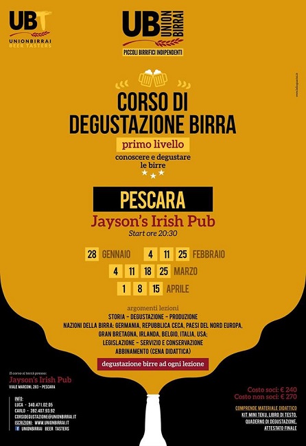 Corso Degustazione Birra Di I° Livello A Pescara