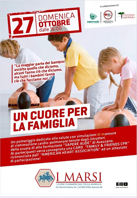 Avezzano, giornata di sensibilizzazione sociale Un cuore per la famiglia