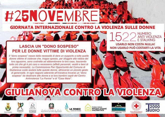 Giulianova, le iniziative per la Giornata internazionale contro la violenza sulle donne