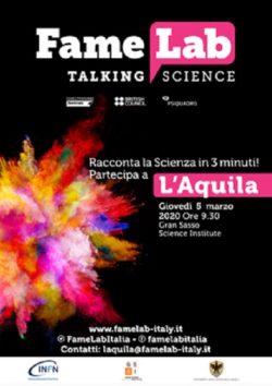 L'Aquila, l'avviso di selezione FameLab 2020