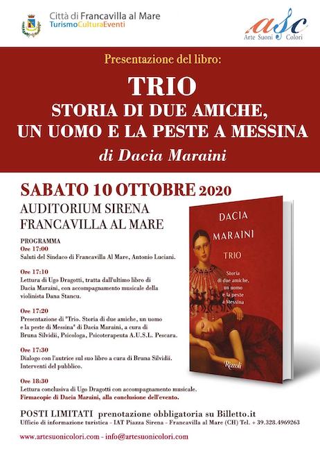 Dacia Mariani presenta "Trio. Storia di due amiche" a Francavilla