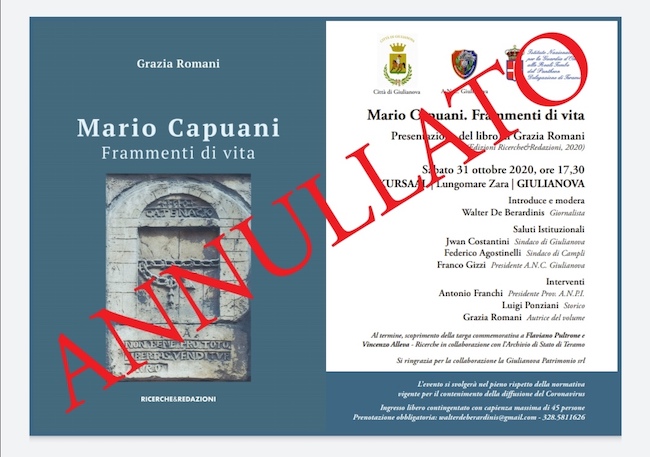 locandina presentazione mario capuani annullata