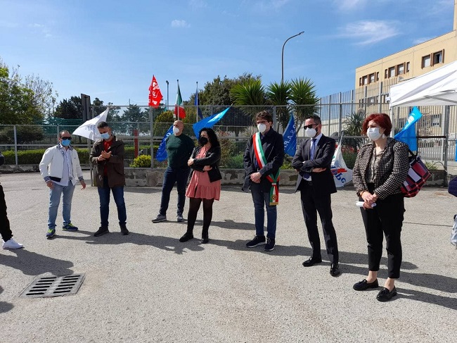 Pietro Smargiassi alla manifestazione della polizia penitenziaria di Vasto