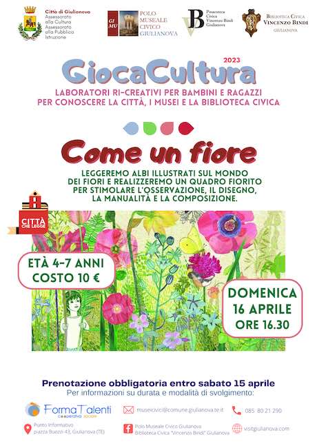 Laboratorio “Come i fiori” alla Biblioteca Bindi di Giulianova