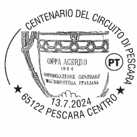 annullo filatelico centenario circuito pescara