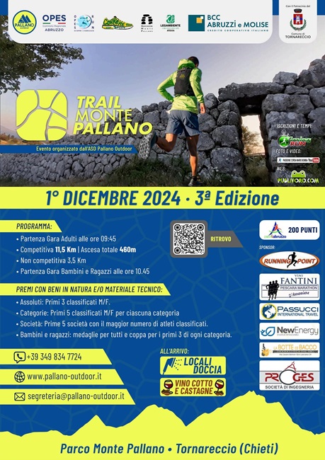 Trail Monte Pallano 01122024 locandina