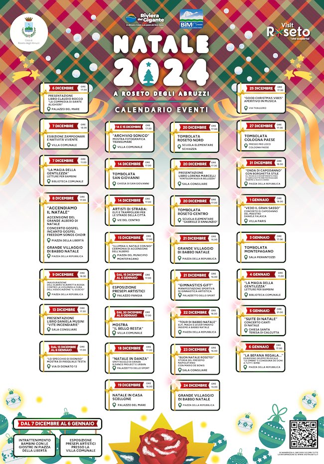 calendario eventi natale 2024 roseto