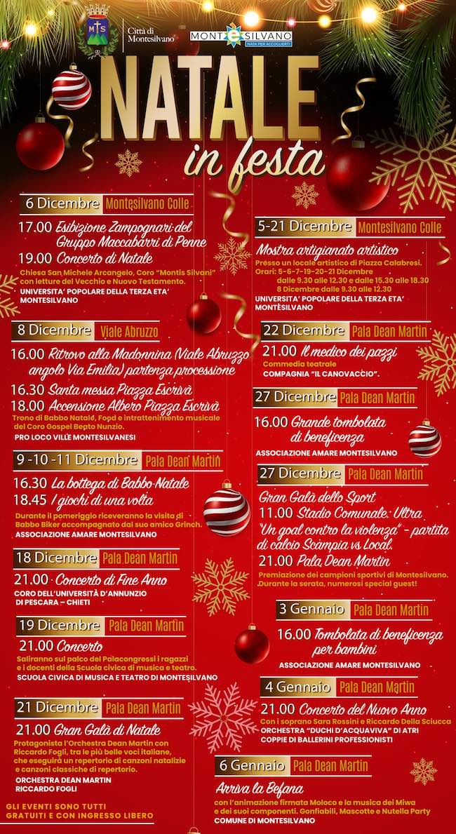 eventi natale 2024 montesilvano