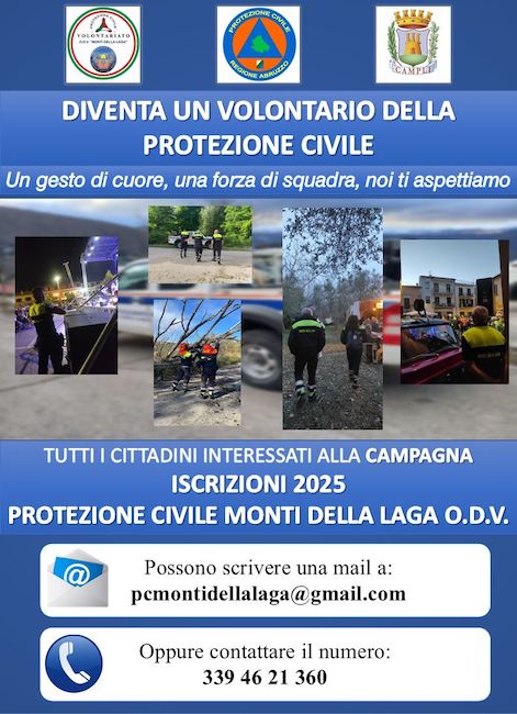 adesioni 2025 protezione civile campli